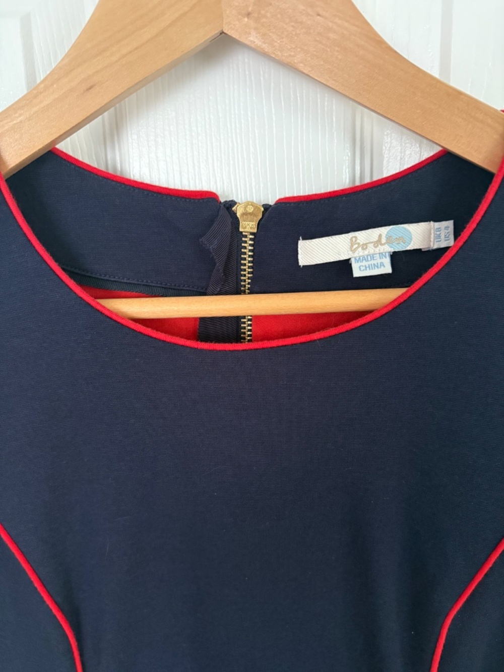 Boden Dress Navy Blue Fitted Short Sleeve Sheath Size 4 - Picture 5 of 16